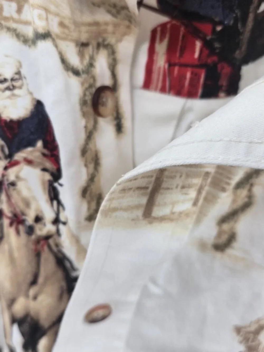 Vintage Bit & Bridle Western Christmas Santa Button Down Shirt Size XL - Picture 5 of 12